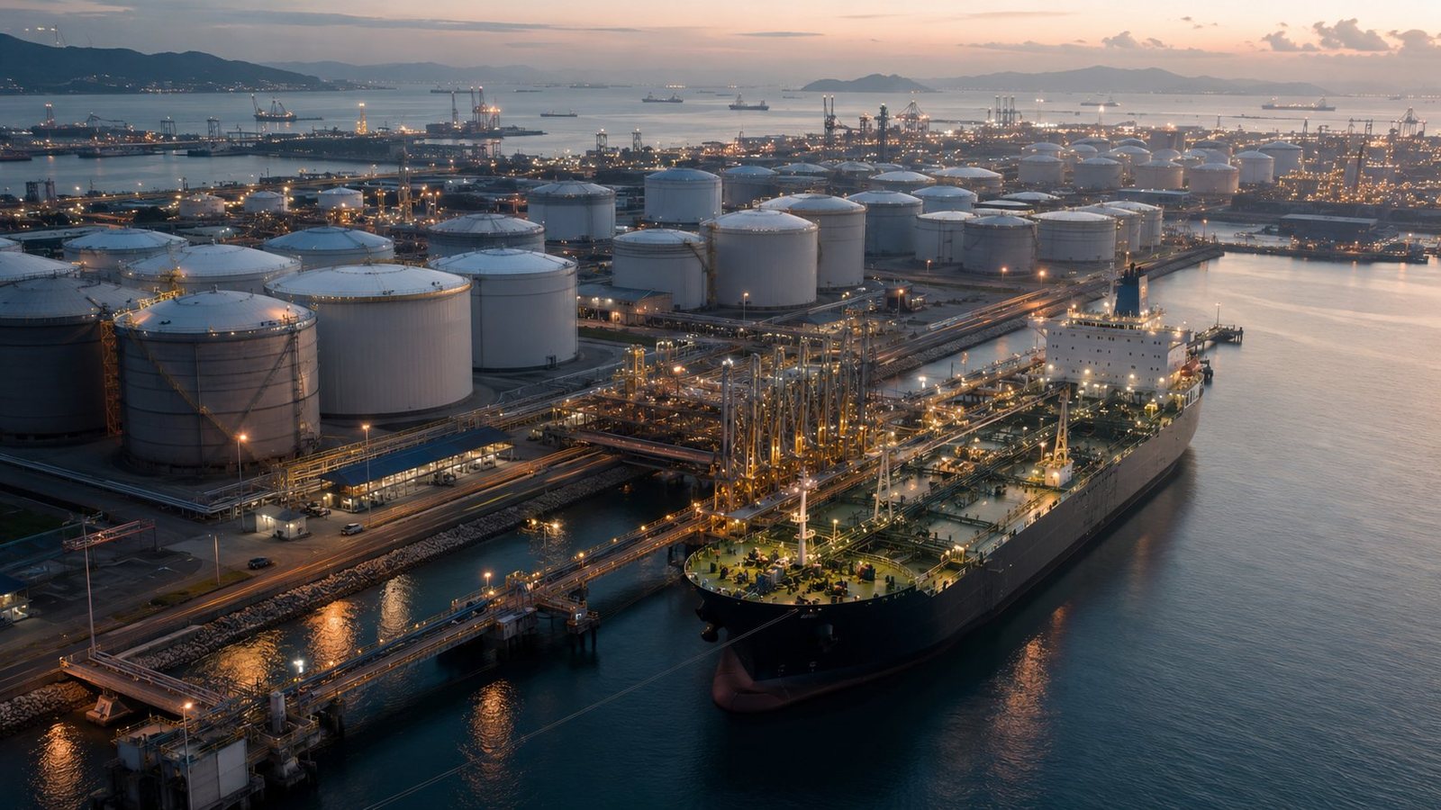 Oil and gas trade — energy terminal and tanker